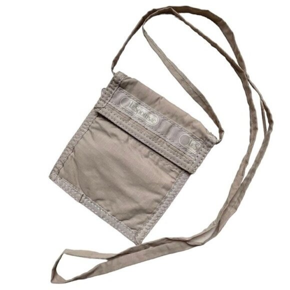 LeSportSac VTG Small Passport Phone Money Holder Crossbody Bag Beige Unisex GORP - Picture 2 of 10